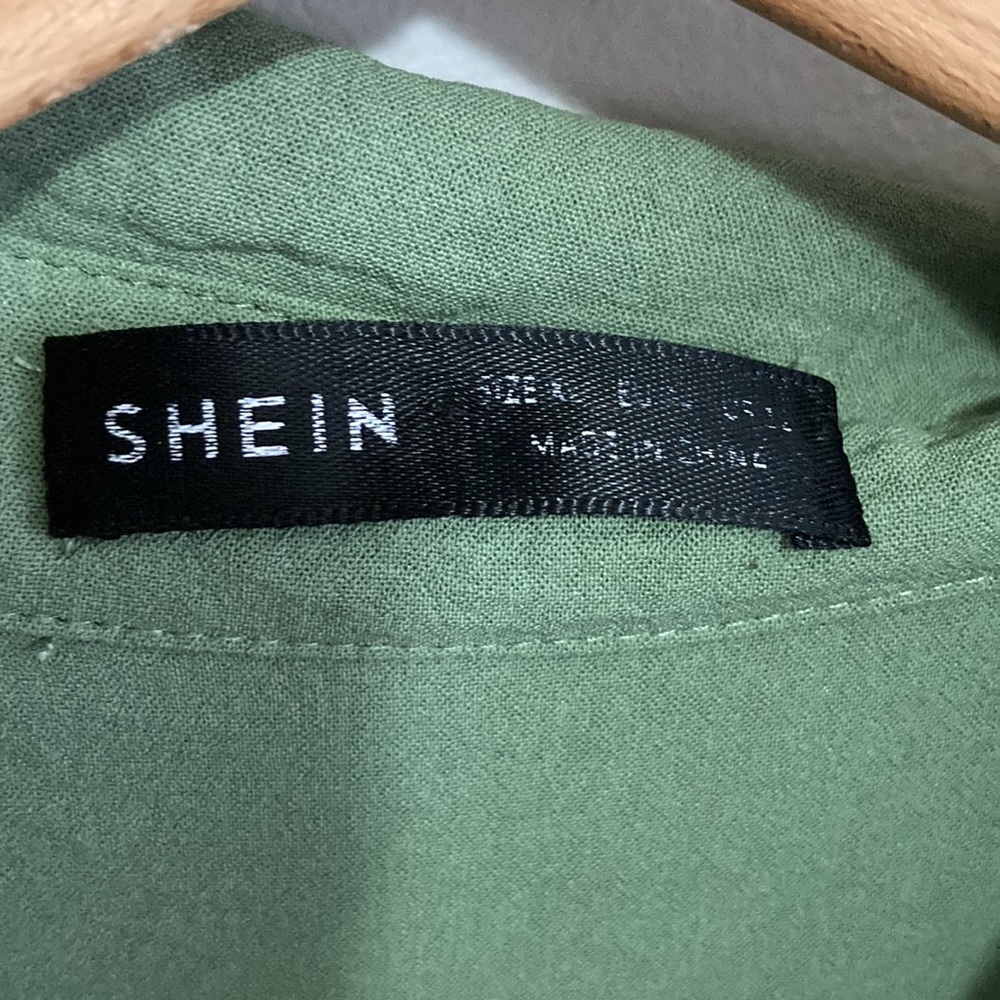 SHEIN Maternity Batwing Sleeve Drawstring Waist Solid Dress, Size XL, Sage green - Picture 7 of 10